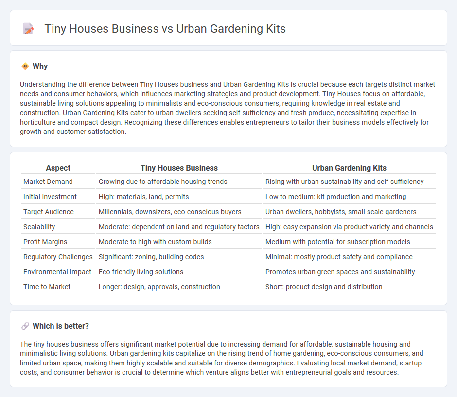 Tiny Houses Business vs Urban Gardening Kits in Entrepreneurship