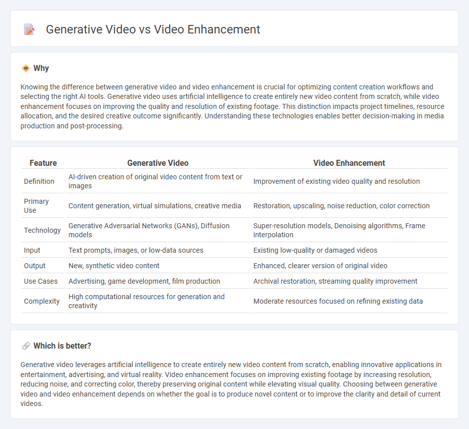 Generative Video vs Video Enhancement in Technology