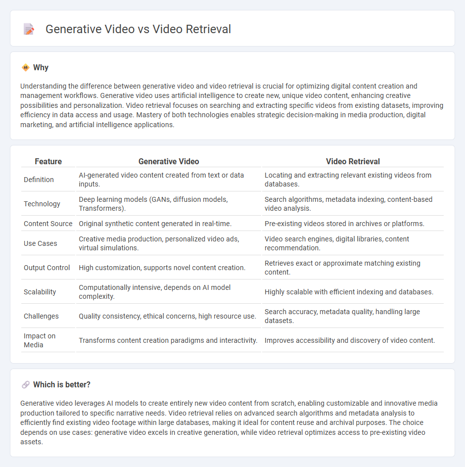 Generative Video vs Video Retrieval in Technology