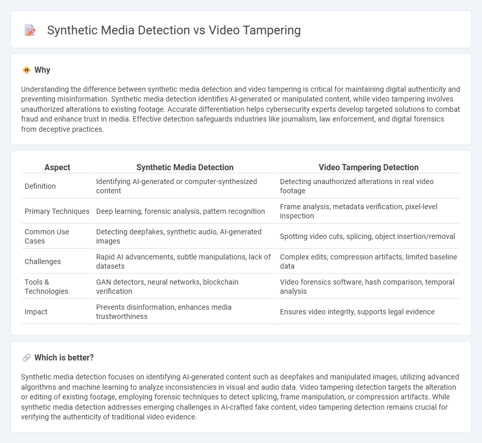 Synthetic Media Detection vs Video Tampering in Technology