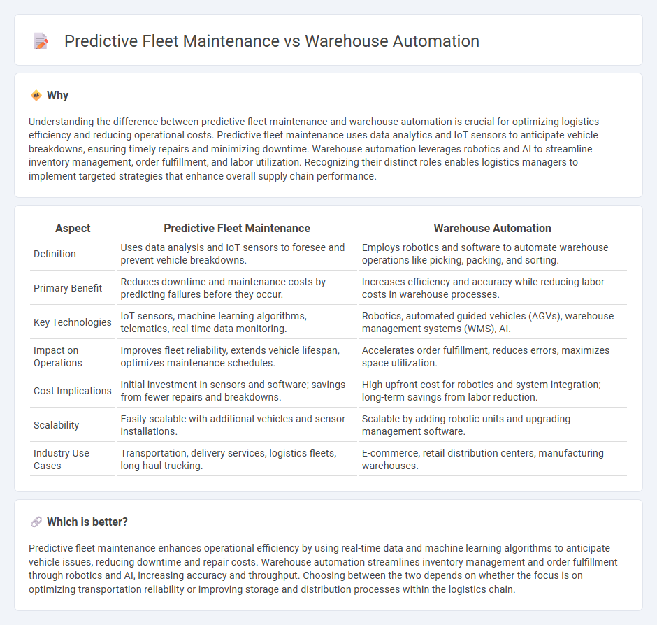 Predictive Fleet Maintenance vs Warehouse Automation in Logistics