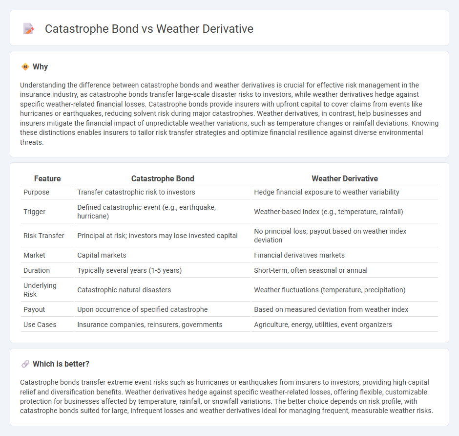 Catastrophe Bond vs Weather Derivative in Insurance