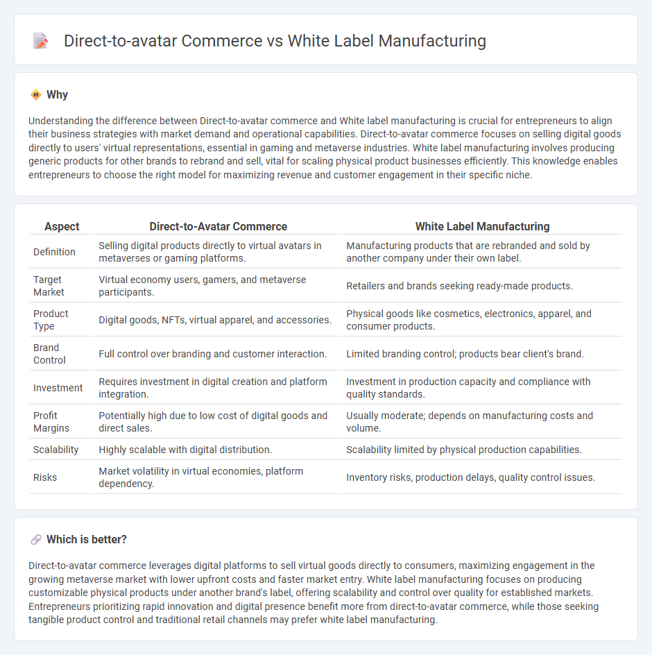 Direct-To-Avatar Commerce vs White Label Manufacturing in Entrepreneurship