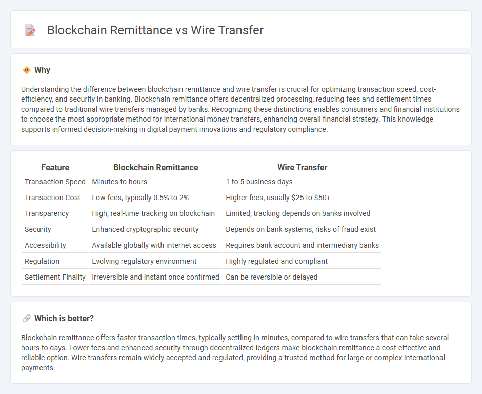Blockchain Remittance vs Wire Transfer in Banking
