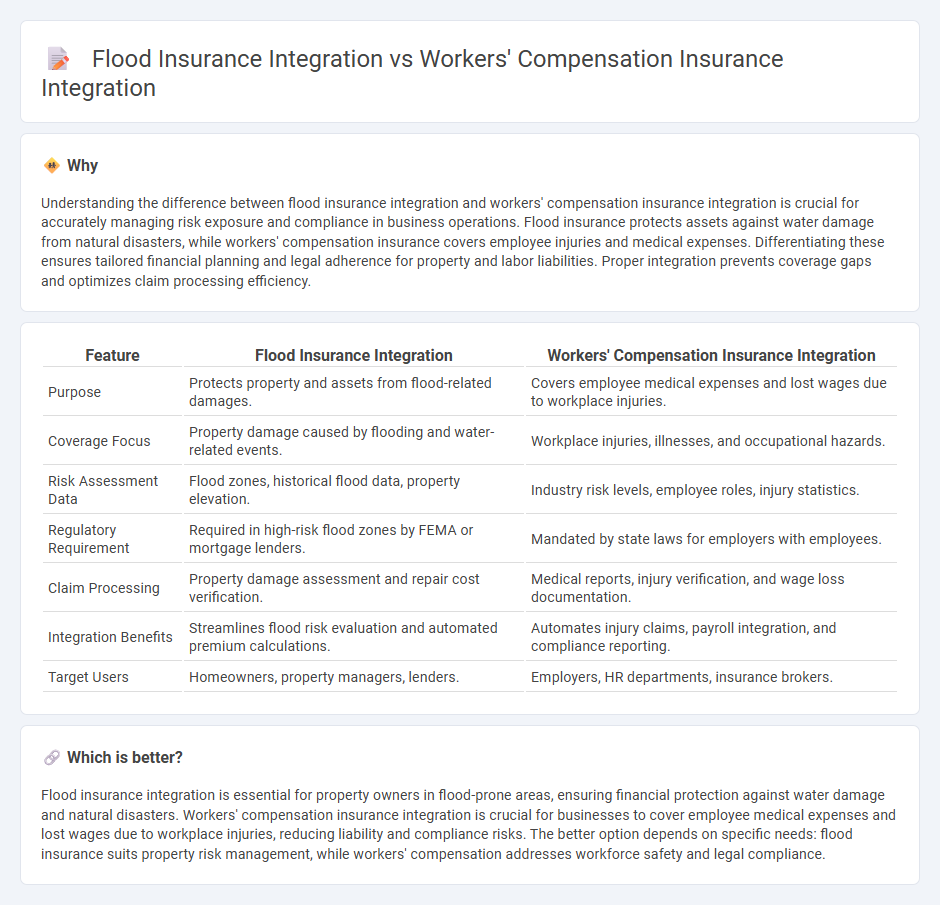 Flood Insurance Integration vs Workers' Compensation Insurance Integration in Insurance