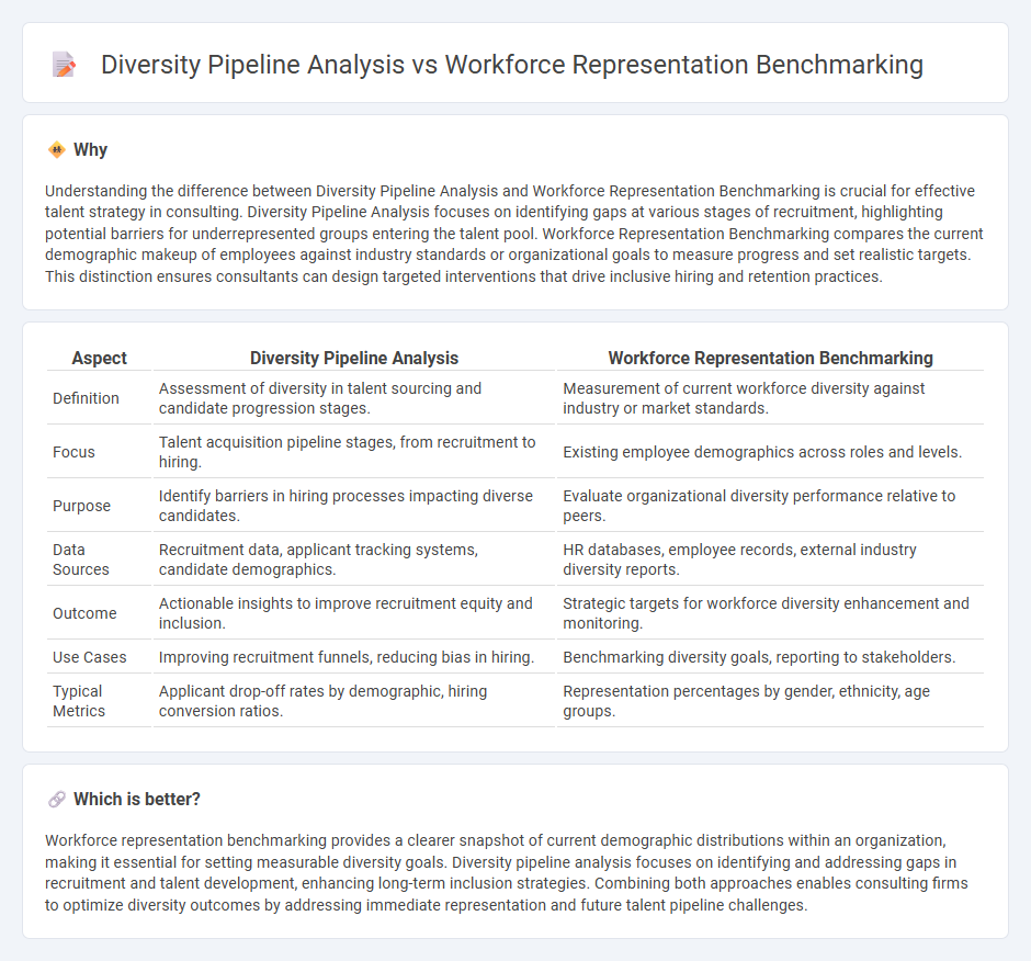 Diversity Pipeline Analysis vs Workforce Representation Benchmarking in Consulting