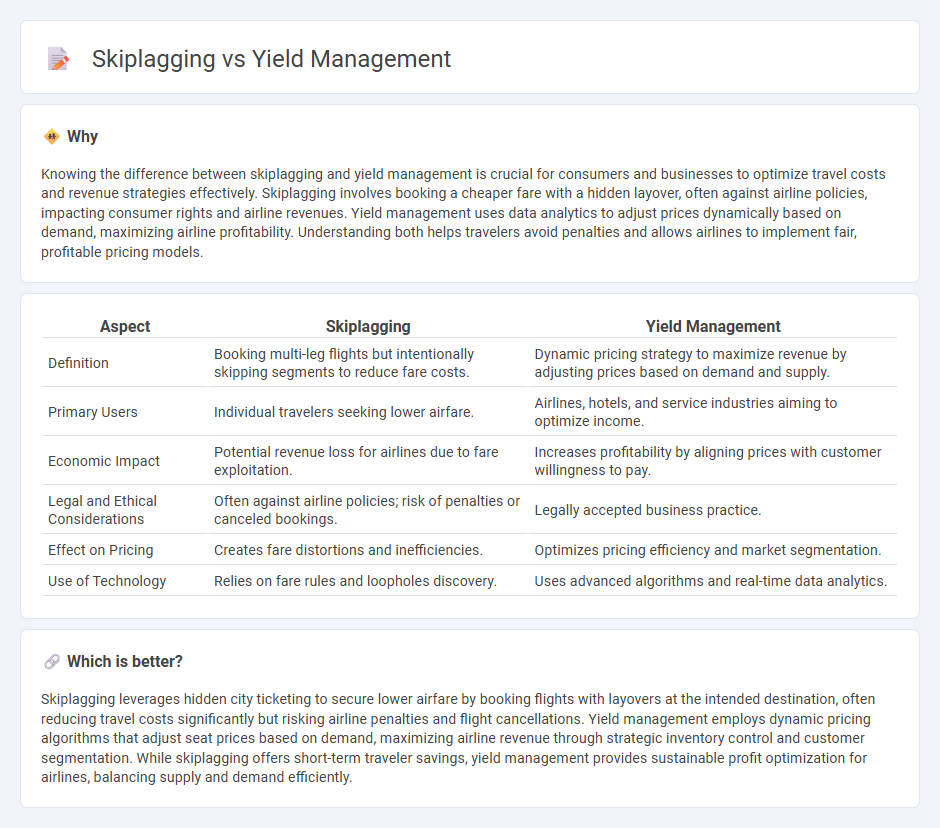 Skiplagging vs Yield Management in Economy