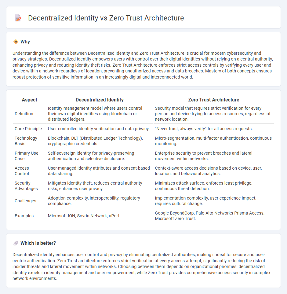 Decentralized Identity vs Zero Trust Architecture in Technology